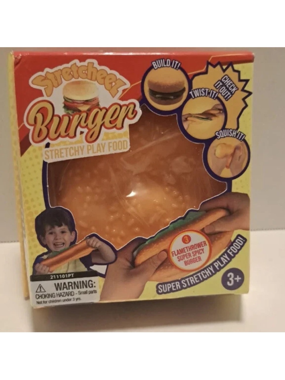 Stretcheez Burger Stretchy Play Food - Orange